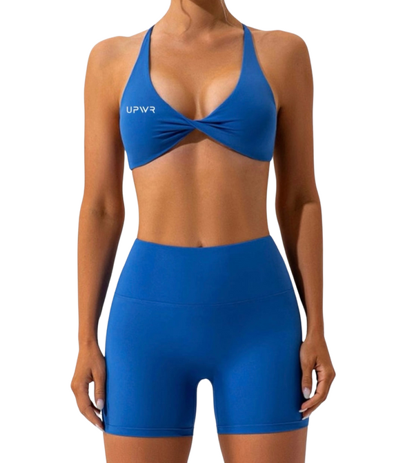 Twisted Sports Bra Dark Blue| Upwr