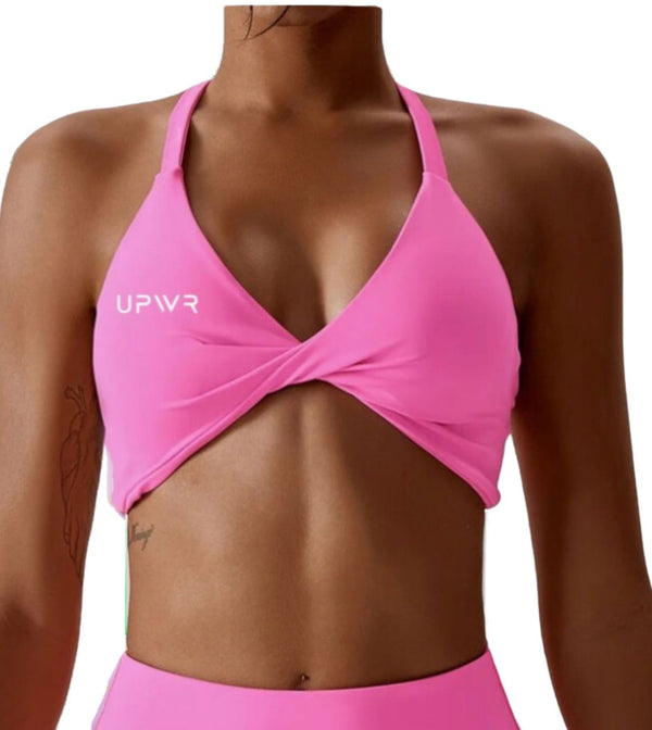 Twisted Sports Bra Pink | Upwr