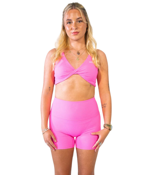 Twisted Sports Bra Pink | Upwr