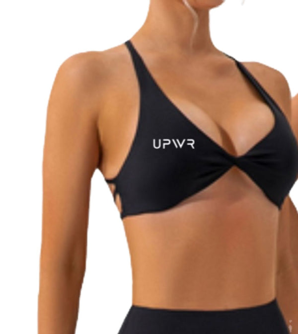 Twisted Sports Bra Black | Upwr
