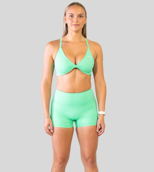 Twisted Sports Bra Apple Green| Upwr