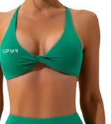 Twisted Sports Bra Emerald Green| Upwr