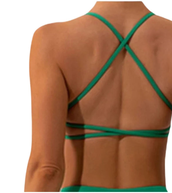 Twisted Sports Bra Emerald Green| Upwr