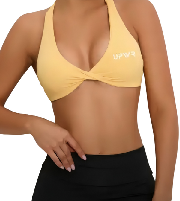 Twisted Sports Bra Bright Yellow| Upwr