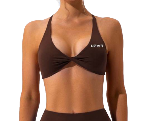Twisted Sports Bra Chocolate | Upwr