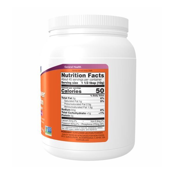 NOW Foods Sunflower Lecithin Pure Powder - 454 г 2022-10-2063 фото