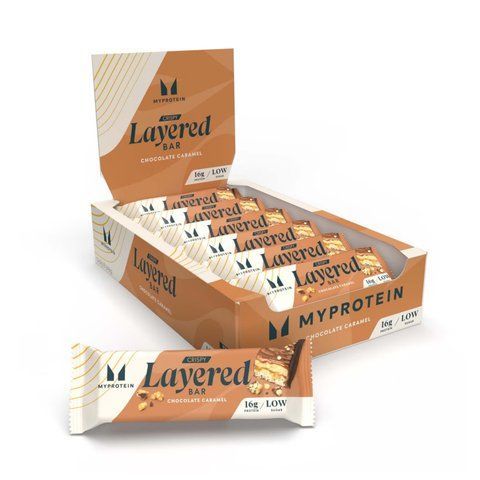 Myprotein Crispy Layered &mdash; коробка: 12 батончиків &times; 58 г, Шоколад і карамель 100-83-9086364-20 фото
