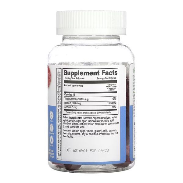 Biotin 5,000mcg Kids Sugar Free - 60 gummies 2023-10-7294 фото