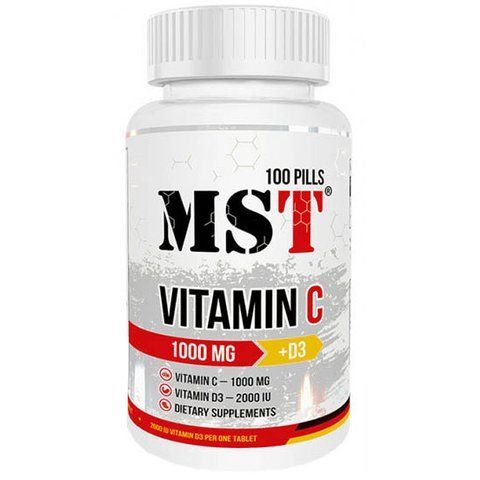 MST Vitamin C 1000 mg + D3 -2000IU | Вітамін Ц + Д3 100 таблеток UP369 фото