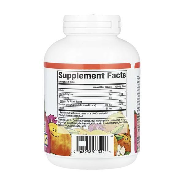 Vitamin C 500 mg - 90 Chewable Wafers Peach Passion Fruit and Mango 2023-10-6545 фото