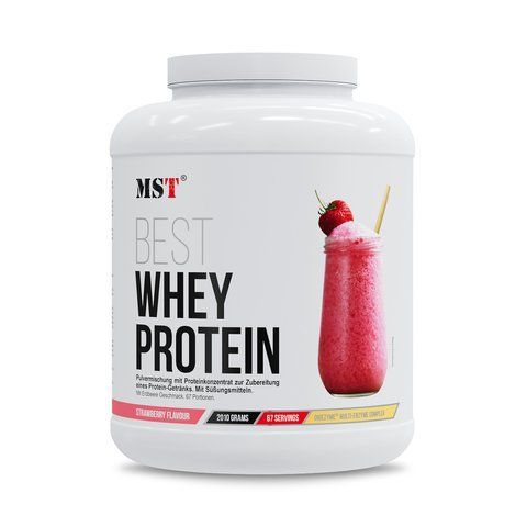 MST BEST Whey Protein + Enzyme Сироватковий протеїн + Ензими Полуниця 67 порцій 2010 грамів UP023 фото