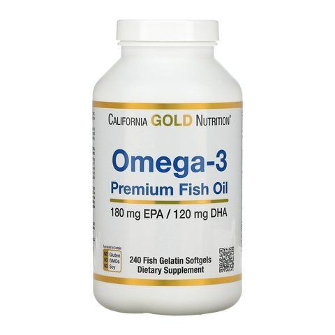 California Gold Nutrition Omega-3 Premium Fish Oil &mdash; 240 капсул 2022-09-0725 фото