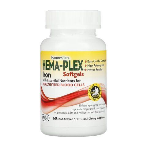 Nature&rsquo;s Plus Hema-Plex Softgels - 60 м&rsquo;яких капсул 2023-10-3461 фото