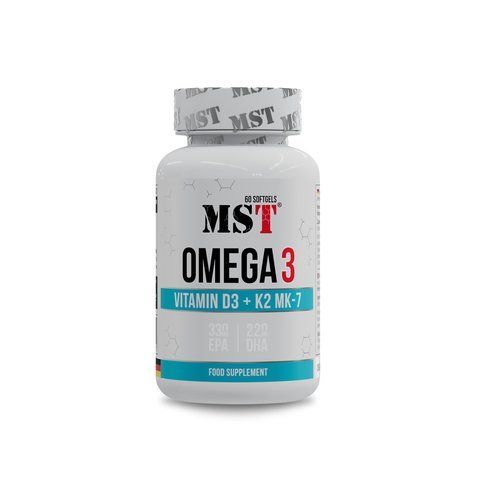 MST Omega 3 55% + Vitamin D3 + K2 MK-7 60 softgels UP229 фото