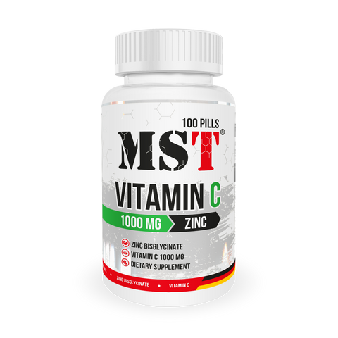 MST VITAMIN C 1000 + ZINС CHELATE | Вітамін Ц + Цинк Хілат 100 таблеток UP479 фото