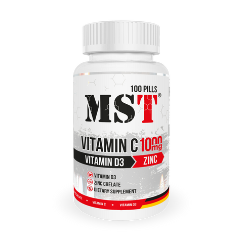 MST VITAMIN C 1000 + D3 + ZINС &ndash; 100 таблеток | Вітамін Ц + Д3 + Цинк UP329 фото