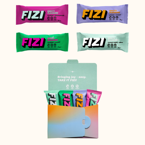 FIZI Mini Box Guilty Pleasure &mdash; коробка: 4 батончики &times; 45 г 2022-10-1493 фото