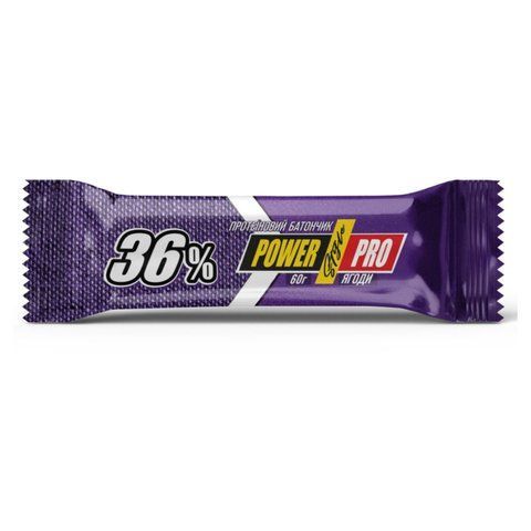 Power Pro Protein Bar 36% &mdash; коробка: 20 батончиків &times; 60 г, Лісові ягоди 2022-10-0724 фото
