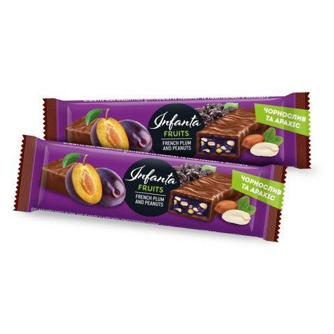 Monsters Infanta Fruits &mdash; 1 батончик, 40 г, Французька слива й арахіс 100-72-8698892-20 фото