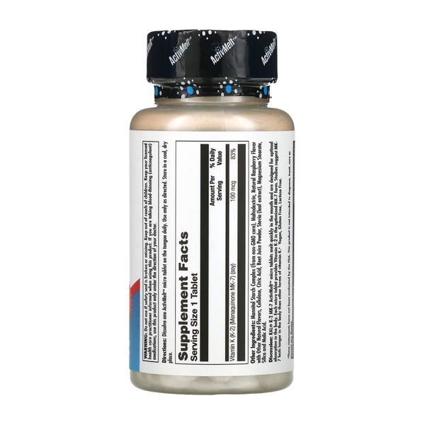 K-2 MK-7 ActivMelt 100 mcg - 60 tabs 2023-10-3419 фото