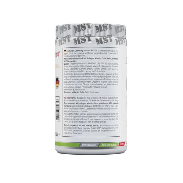 MST Collagen Peptides Fortigel plus Vitamin C 500 g Green apple UP245 фото
