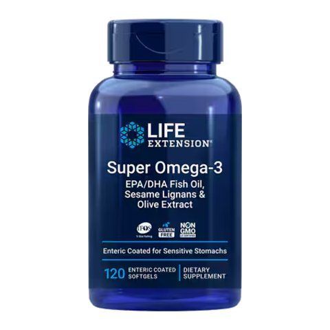 Super Omega-3 EPA/DHA Fish Oil, Sesame Lignans & Olive Extract - 120 Enteric coated softgels 2023-10-2657 фото
