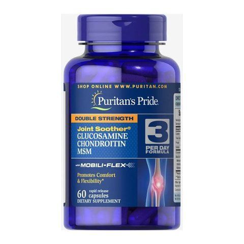 Double Strength Glucosamine, Chondroitin & MSM Joint Soother&reg; - 60 caps 2023-10-4575 фото
